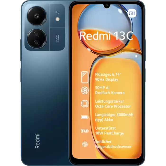 Смартфон Xiaomi Redmi 13C, 6Гб/128Гб, Морской Синий